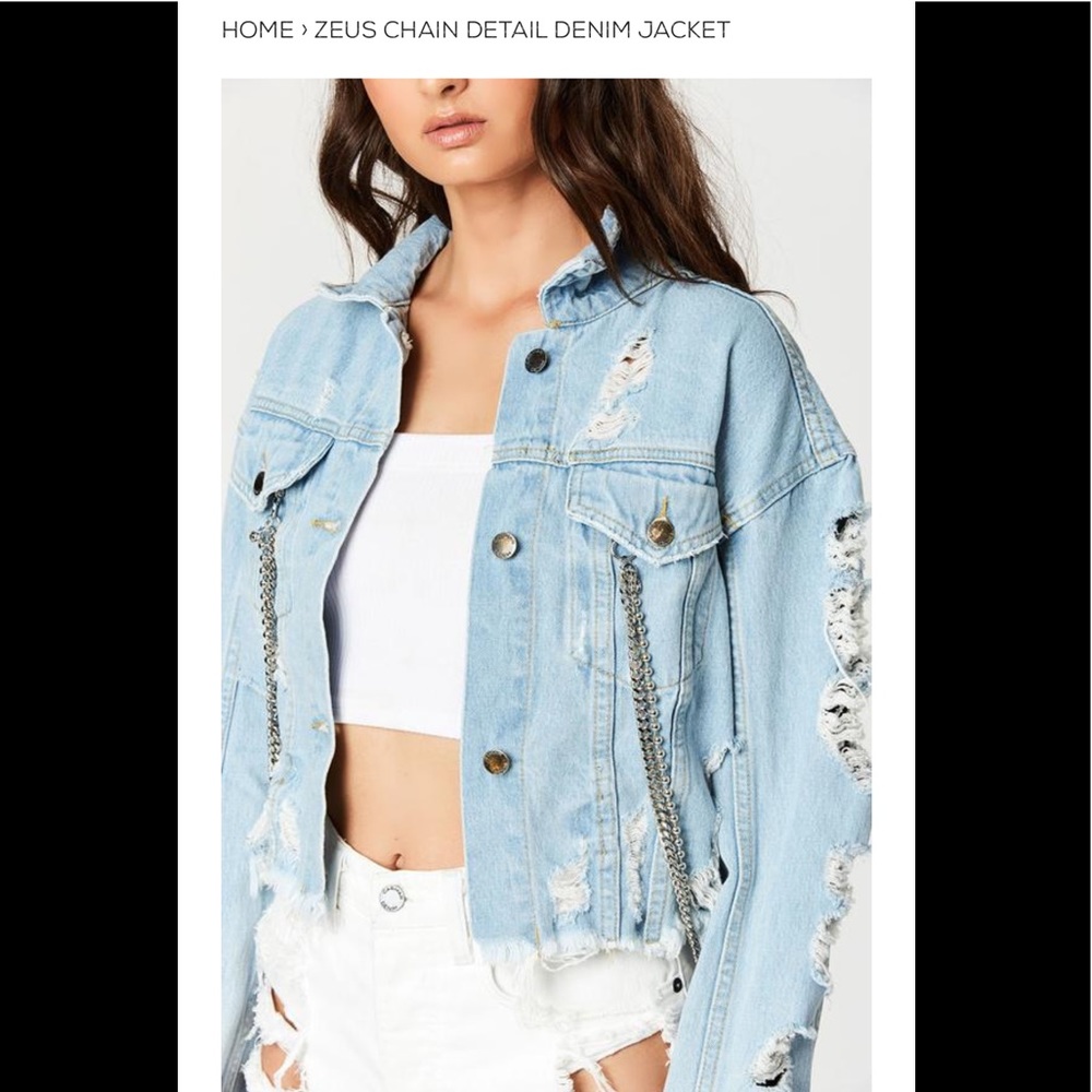 LF Carmar Chain Detail Denim Jacket size small
